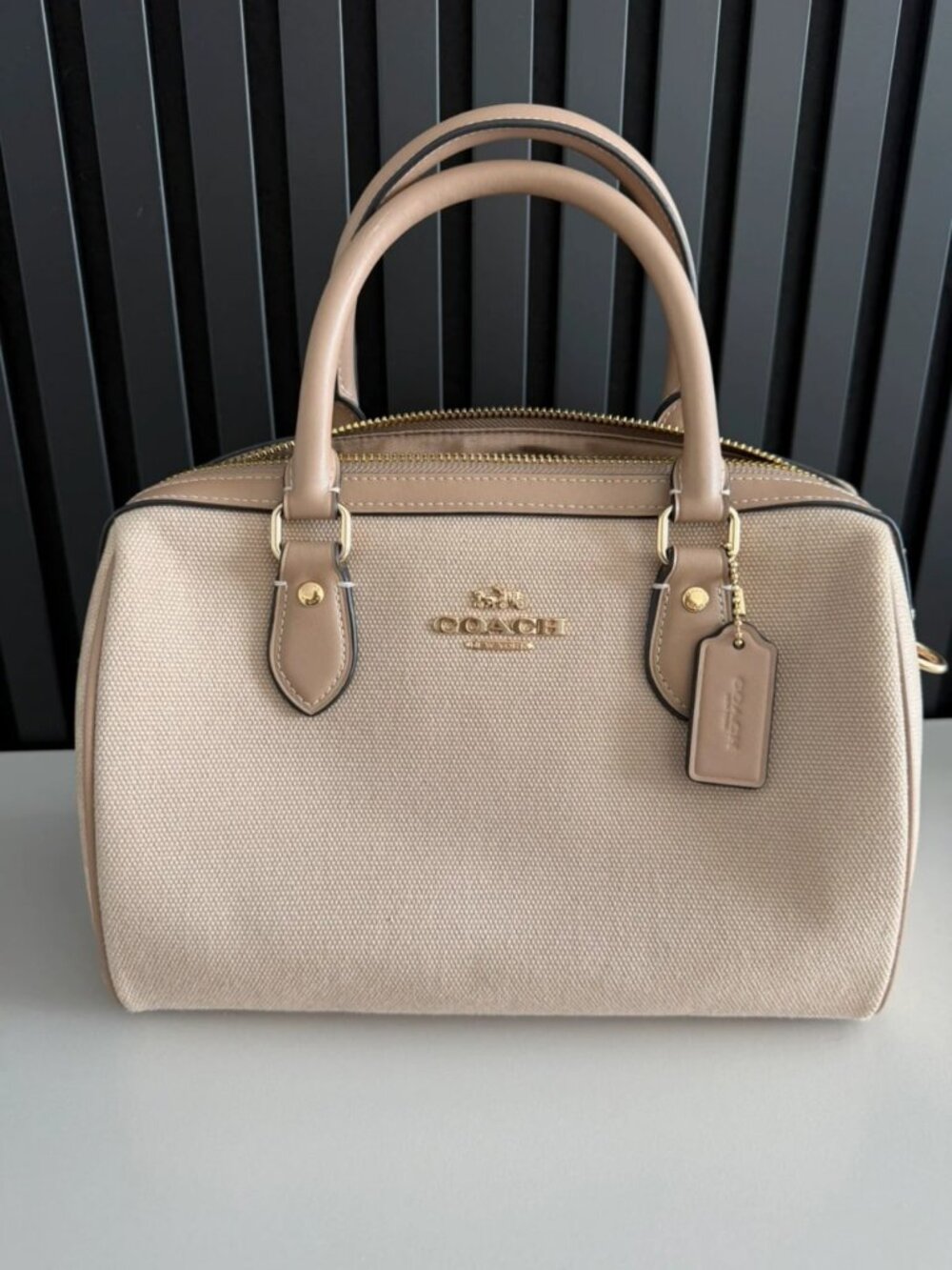 Coach Signature Canvas Satchel with Shoulder Strap